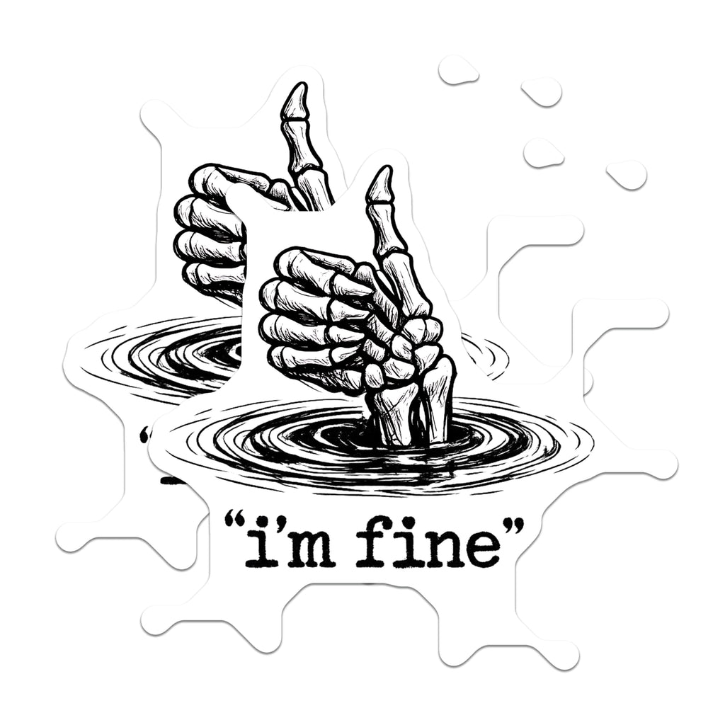 (2 Pack) Im Fine Skeleton Hand Magnets - Sarcastic Thumbs Up Decor - Morbid Humorous Fridge Art - 5 Inches On Longest Side - Thick Durable Magnet - Made in USA - MAG23225
