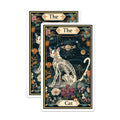 (2 Pack) Cat Skeleton Magnets - Floral Design Magnets - Creepy Cute Accessories - 5" On Longest Side - for Cars, Fridges, Toolboxes - Made in USA - MAG3700