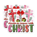 (2 Pack) Christmas Begins with Christ Magnets - Christian Religious Decor - Holiday Faith Magnet - 5 Inches On Longest Side - Thick Durable Magnet - Made in USA - MAG25306