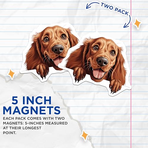 (2 Pack) Dog Lover's Decor Magnet - 5" On Longest Side - Sticks to Smooth Flat Surfaces - Made in USA - MAG10200