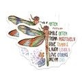 (2 Pack) Inspirational Dragonfly Stickers - Motivational Quote Stickers - Colorful Dragonfly Decal - 5" On Longest Side - Sticks to Smooth Flat Surfaces - Made in USA - BMCS4184