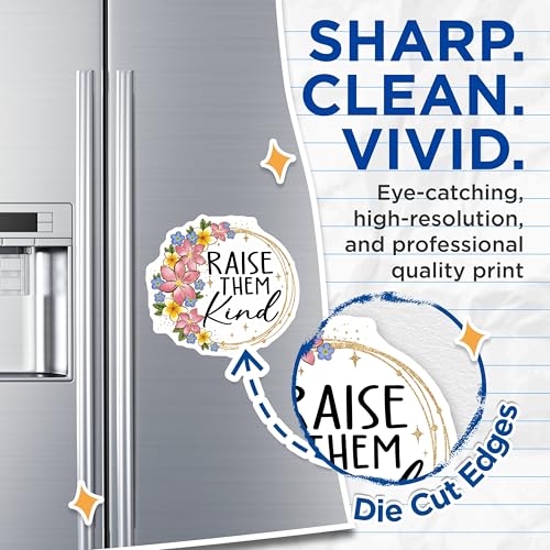 (2 Pack) Raise Them Kind Magnets - Inspirational Quote - Floral - Positive Message - Home - Fridge Magnets - 5" On Longest Side - for Cars, Fridges, Toolboxes - Made in USA - MAG4163