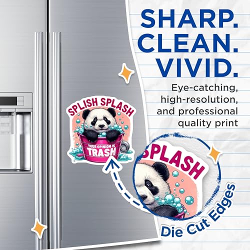 (2 Pack) Splish Splash Magnets - Funny Panda Bath Magnets - Cute Trash Can Design - 5" On Longest Side - for Cars, Fridges, Toolboxes - Made in USA - MAG4579