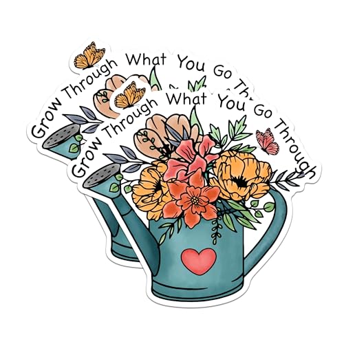 (2 Pack) Inspirational Quote Magnets - Watering Can Art Magnets - Motivational Floral Magnets- 5" On Longest Side - for Fridges, Toolboxes, Cars - Made in USA - MAG2951