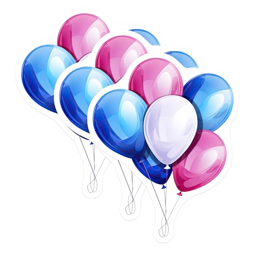 (3 Pack) Balloons Decals - Party Decoration - Celebratory Stickers- 3 Inches On Longest Side - Easy Peel & Apply - Made in USA - 3MCS5496