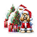 (2 Pack) Christmas Dog Magnets - Santa Spaniel - Holiday Pet Decor - 5 Inches On Longest Side - Thick Durable Magnet - Made in USA - MAG27833