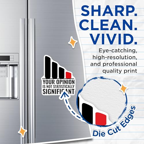 (2 Pack) Your Opinion Not Statistically Significant Magnets - Humorous Magnet - Science Lover Decor - 5" On Longest Side - for Cars, Fridges, Toolboxes - Made in USA - MAG6751