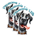 (3 Pack) Pawsome Life Dog Decals - Funny Dog Laptop Decal - Playful Pup Decal - 3 Inches On Longest Side - Easy Peel & Apply - Made in USA - 3MCS1605