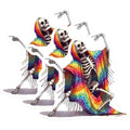 (3 Pack) Skeleton Decals - Rainbow Poncho - Laptop Decals- 3 Inches On Longest Side - Easy Peel & Apply - Made in USA - 3MCS5837