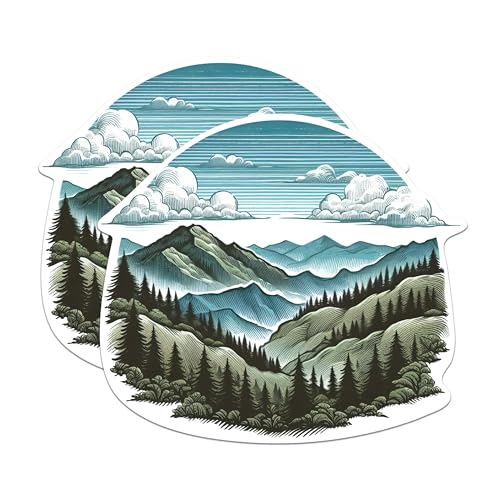 (2 Packs) Mountains Forest Hiking Magnets - Nature Beautiful Scenery Magnets - 5 Inches On Longest Side - Premium Magnet - for Fridges, Toolboxes, Cars - Made in USA - MAG2286