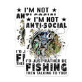 (2 Pack) Funny Fishing Magnets - Anti-Social Fish Magnets - Fishing Quote Decor - I'd Rather Be Fishing - 5" On Longest Side - for Cars, Fridges, Toolboxes - Made in USA - MAG5579