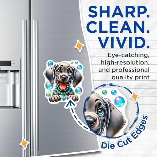 (2 Pack) Dog Lovers Decor Magnet - 5" On Longest Side - Sticks to Smooth Flat Surfaces - Made in USA - MAG9625