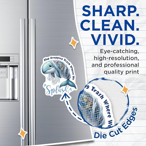 (2 Pack) Stop Dropping Trash Magnets - Ocean Conservation - 5" On Longest Side - for Cars, Fridges, Toolboxes - Made in USA - MAG7949