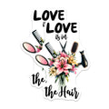 (2 Pack) Hair Stylist Magnets - Love is in The Hair Decor - Cosmetology Student Salon Accessories - 5 Inches On Longest Side - Thick Durable Magnet - Made in USA - MAG36886