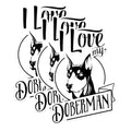 (3 Pack) Doberman Decals - I Love My Doberman - Laptop Decals - 3 Inches On Longest Side - Easy Peel & Apply - Made in USA - 3MCS1756