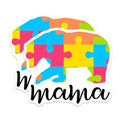 (2 Pack) Mama Bear Stickers - Puzzle Piece Bear - Autism Awareness Decal - 5" On Longest Side - Sticks to Smooth Flat Surfaces - Made in USA - BMCS4279