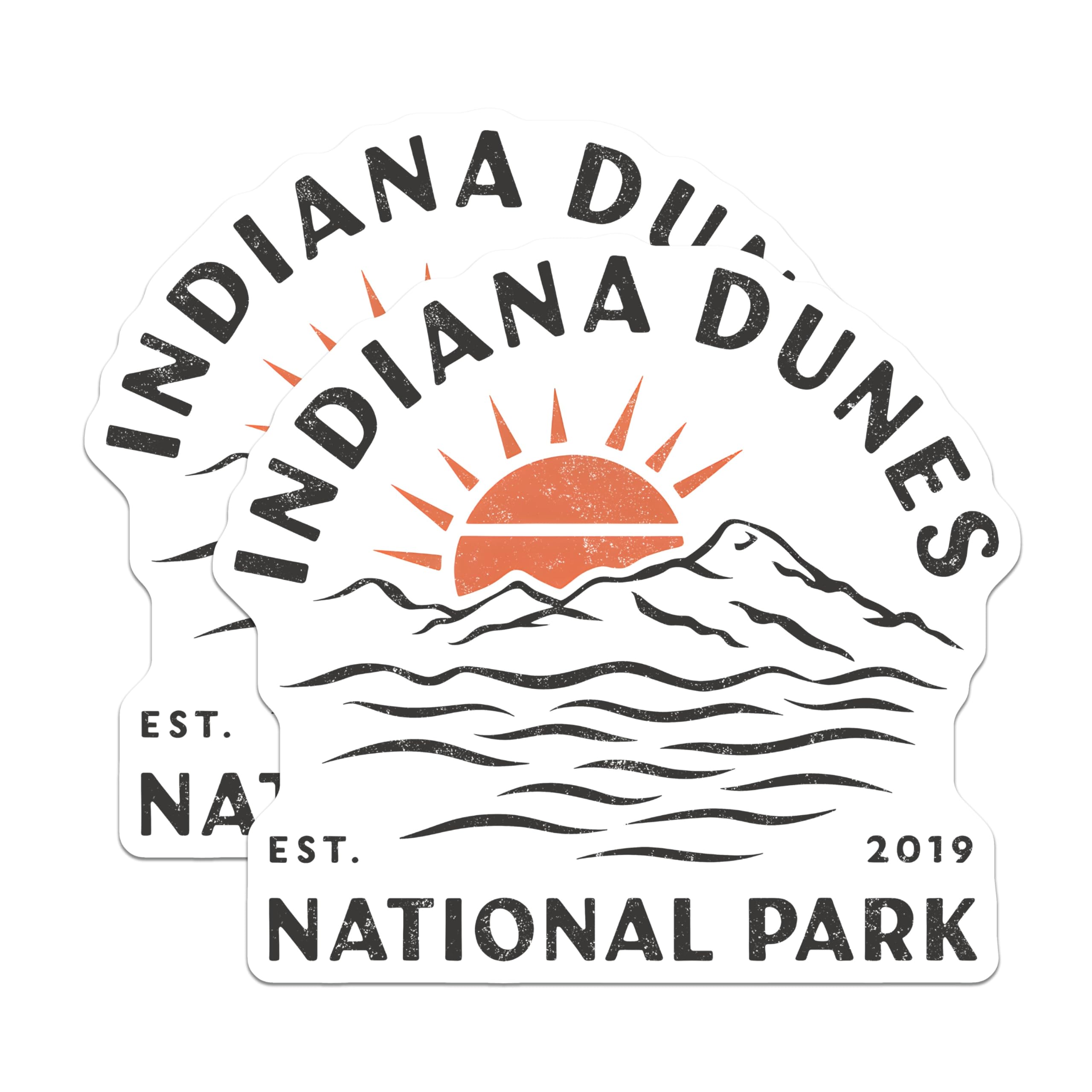(2 Pack) Indiana Dunes Magnets - National Park Decor - Travel Souvenir Refrigerator Magnets - 5" On Longest Side - Premium Magnet - for Cars, Refrigerators, Toolboxes, Lockers - Made in USA - MAG17272