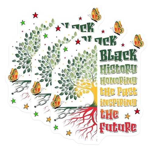 (3 Pack) Black History Month Decals - Inspiring Future - Laptop Decal - 3 Inches On Longest Side - Easy Peel & Apply - Made in USA - 3MCS2504