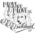 (3 Pack) Dachshund Decals - Dog Breed Stickers - I Love My Dachshund - Laptop Decal - 3 Inches On Longest Side - Easy Peel & Apply - Made in USA - 3MCS1754