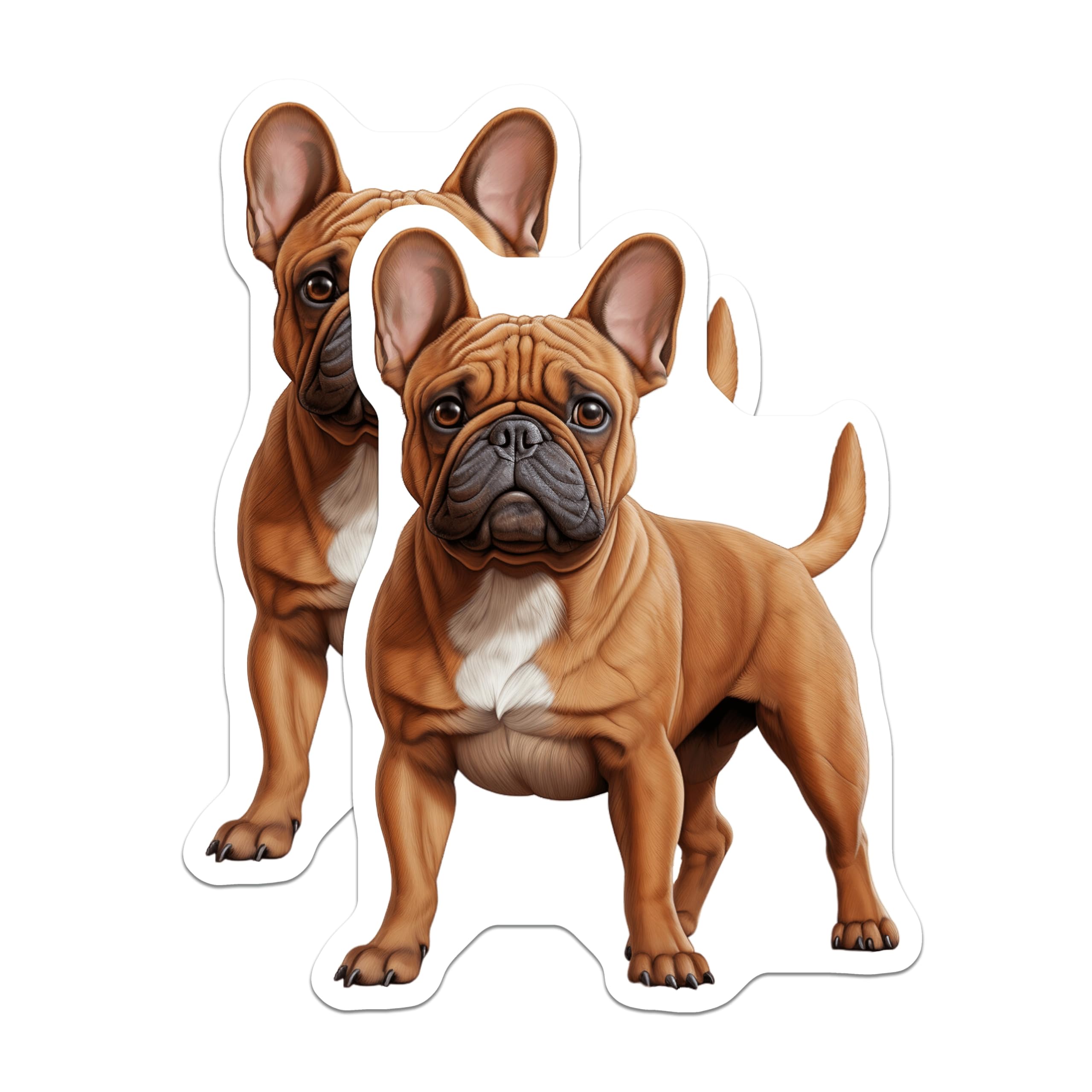 (2 Pack) French Bulldog Magnets - Fawn Frenchie Dog Lover - Pet Owner Refrigerator Decor - Cute Animal Breed Art - 5 Inches On Longest Side - Thick Durable Magnet - Made in USA - MAG29753