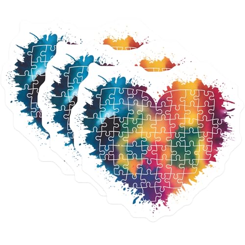(3 Pack) Autism Awareness Decals - Puzzle Piece Heart - Autism Support Decals- 3 Inches On Longest Side - Easy Peel & Apply - Made in USA - 3MCS5475