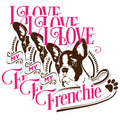 (3 Pack) French Bulldog Decals - I Love My Frenchie - Laptop Decal for Dog Lovers - 3 Inches On Longest Side - Easy Peel & Apply - Made in USA - 3MCS1757
