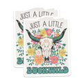 (2 Pack) Buckwild Steer Skull Magnets - Floral Western Boho Decor - Free Spirit Animal Skull Art - 5 Inches On Longest Side - Thick Durable Magnet - Made in USA - MAG22426