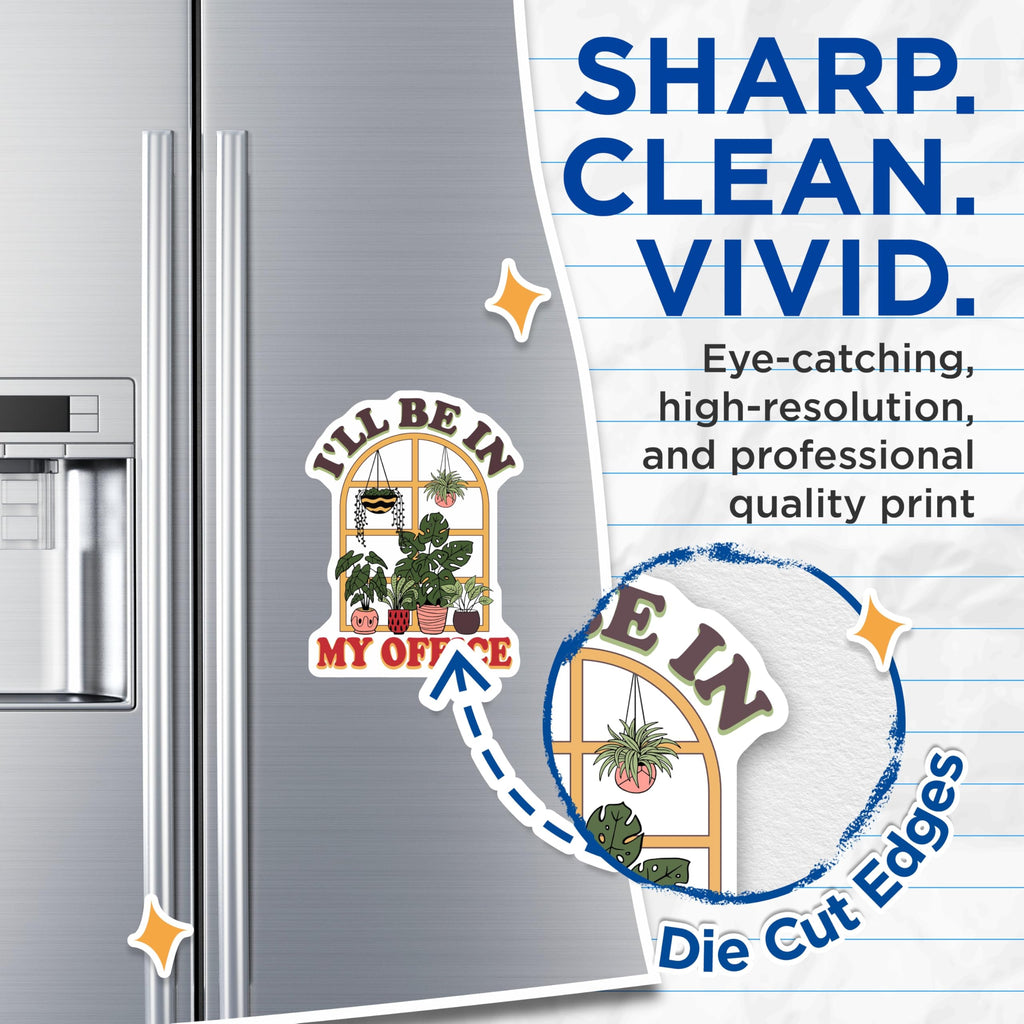 (2 Pack) Plant Office Magnets - Houseplant Lover Humor - Botanical Greenery Fridge Decor - Work from Home Office Statement - 5 Inches On Longest Side - Thick Durable Magnet - Made in USA - MAG19045