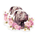 (2 Pack) Pitbull Magnets - Floral Dog Decor - Pitbull Mom Present - Cute Dog Art Magnet for Fridge - 5 Inches On Longest Side - Thick Durable Magnet - Made in USA - MAG30770