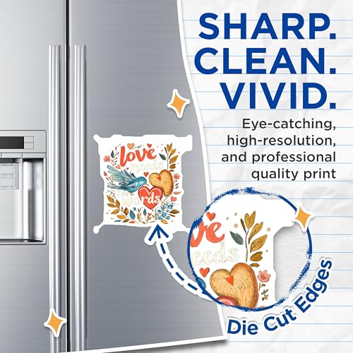 (2 Pack) Love Needs No Words Magnets - Heart Shaped Magnets - Inspirational Quote Magnets - 5" On Longest Side - for Cars, Refrigerators, Toolboxes, Lockers - Made in USA BMCS3509