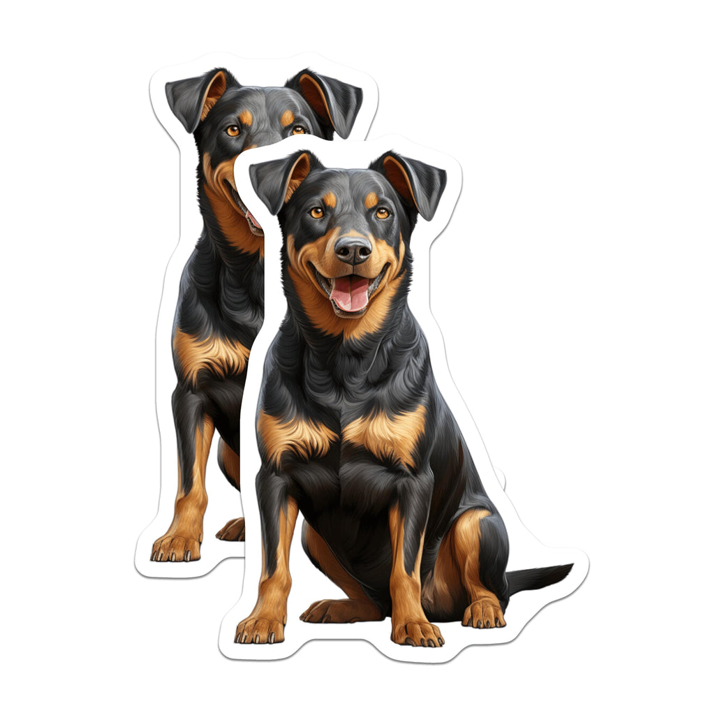 (2 Pack) Rottweiler Magnets - Happy Dog Art - Pet Lover Refrigerator Magnet - Black Tan Canine Decor - 5 Inches On Longest Side - Thick Durable Magnet - Made in USA - MAG30895