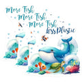 (3 Pack) Ocean Life Decals - Whale Decal - Clownfish - Turtle - Sea Decals - Marine Life - 3 Inches On Longest Side - Easy Peel & Apply - Made in USA - 3MCS6721