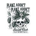 (2 Pack) Plant Addict Social Club Magnets - Skull Houseplant Lover Decor - Tropical Just One More Plant Art - 5 Inches On Longest Side - Thick Durable Magnet - Made in USA - MAG22461