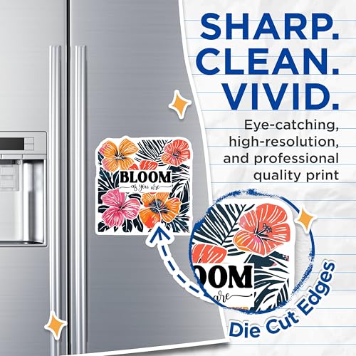 (2 Pack) Bloom As You are Magnets - Inspirational Floral Magnets - Colorful Hibiscus Magnets for Home - Positive Message - 5" On Longest Side - for Cars, Fridges, Toolboxes - Made in USA - MAG3864