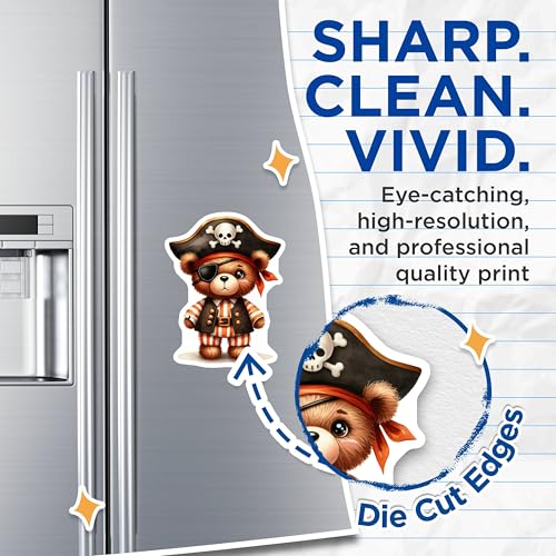 (2 Pack) Pirate Teddy Bear Magnets - Cute Bear Decor - Kids Room Magnets - Nursery Magnets - 5" On Longest Side - for Cars, Fridges, Toolboxes - Made in USA - MAG6779