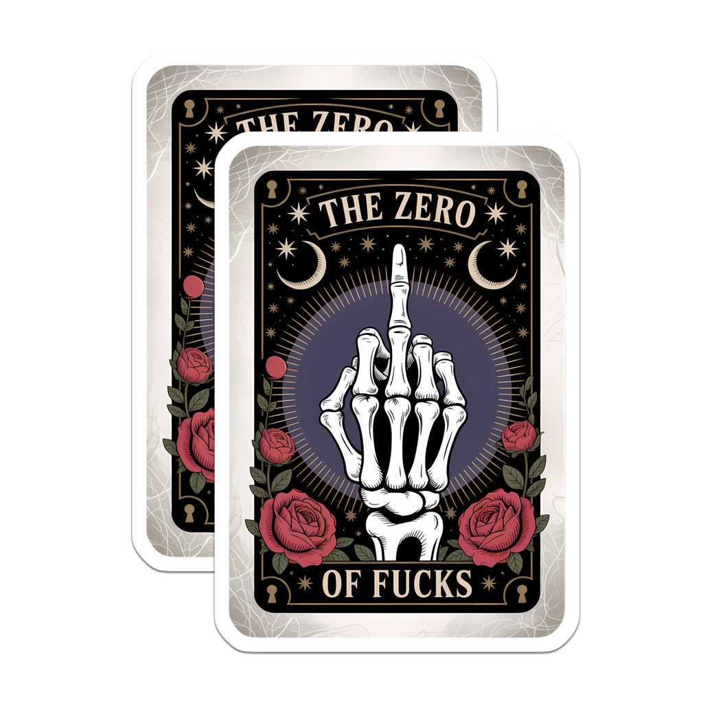 (2 Pack) Skeleton Middle Finger Magnets - Zero Fucks Given - Gothic Mystical Humor Decor - 5 Inches On Longest Side - Thick Durable Magnet - Made in USA - MAG20697