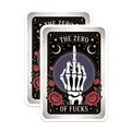 (2 Pack) Skeleton Middle Finger Magnets - Zero Fucks Given - Gothic Mystical Humor Decor - 5 Inches On Longest Side - Thick Durable Magnet - Made in USA - MAG20697