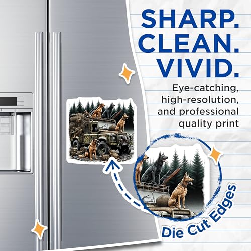 (2 Pack) Hunting Dogs Magnets Magnets - Hunter Dog Art - Outdoor Adventure - 5" On Longest Side - Made in USA - Sticks to Refrigerators & Metal Surfaces - MAG8659