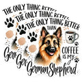 (3 Pack) German Shepherd Decals - Coffee Lover Gift - Dog Mom Laptop Decal - 3 Inches On Longest Side - Easy Peel & Apply - Made in USA - 3MCS1258