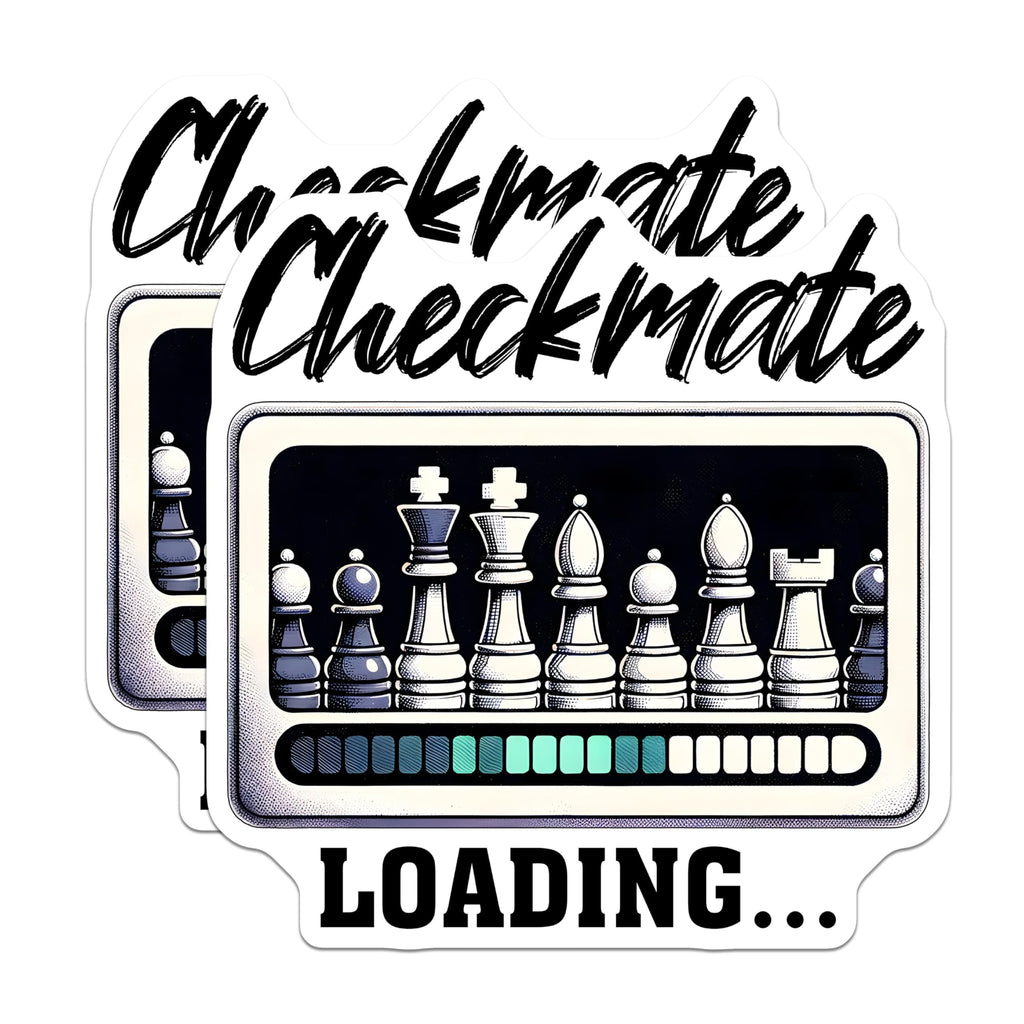 (2 Pack) Chess Theme Magnets - Checkmate Loading Magnets - Strategy Game Decor Magnets - 5" On Longest Side - for Cars, Refrigerators, Toolboxes, Lockers - Made in USA BMCS3195