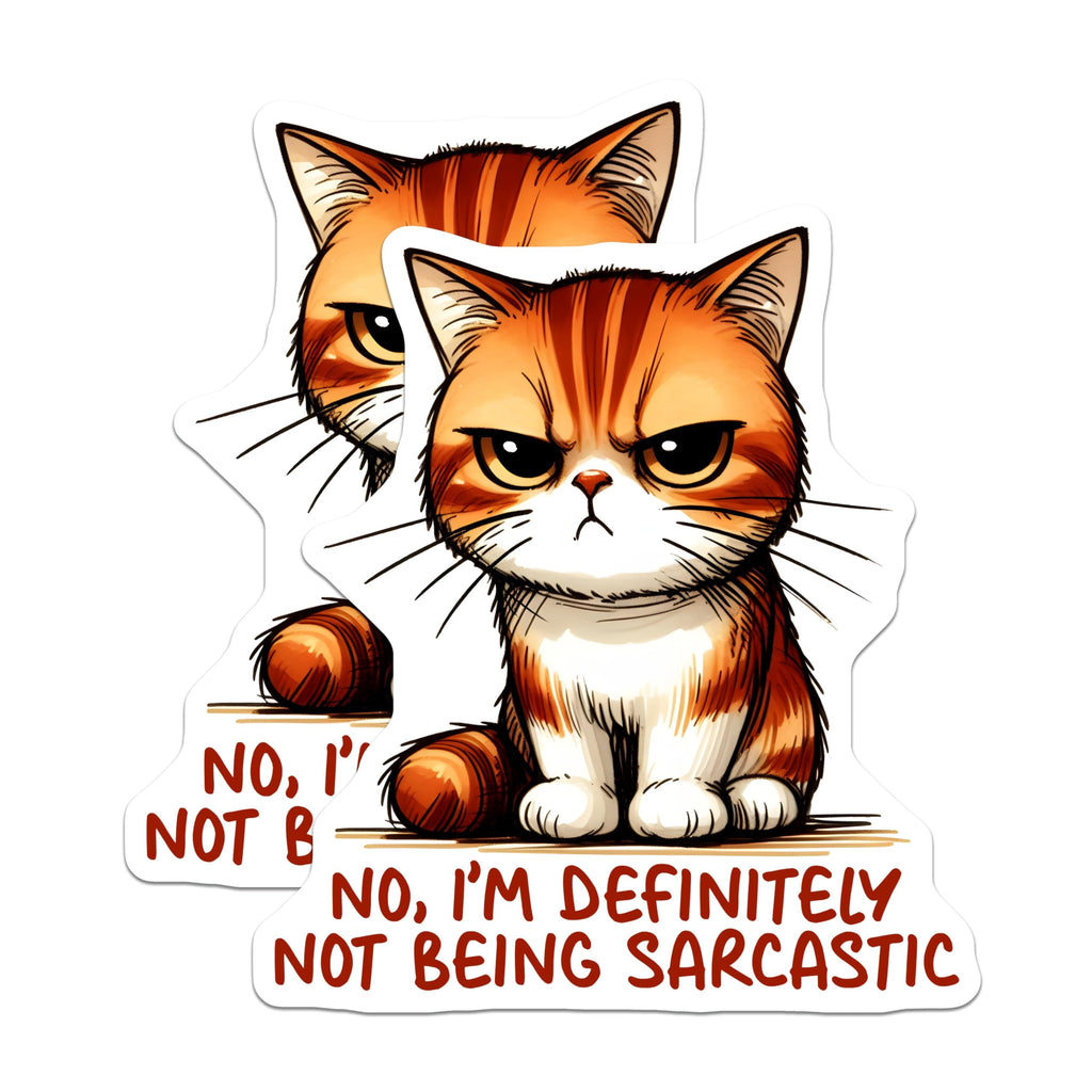 (2 Pack) Sarcastic Cat Magnets - Grumpy Cat Meme - Funny Refrigerator Decals - 5" On Longest Side - Premium Magnet - for Cars, Refrigerators, Toolboxes, Lockers - Made in USA - MAG16769