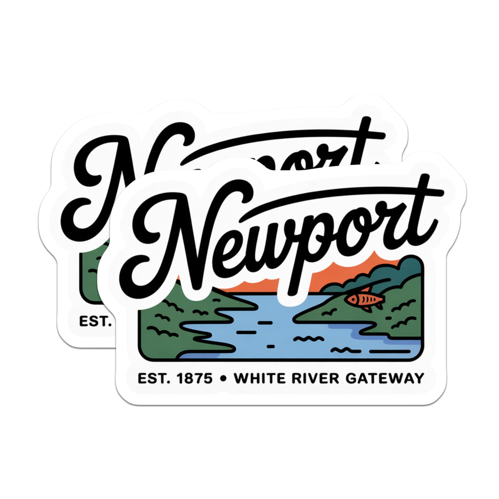 (2 Pack) Newport Magnets - Arkansas Travel Souvenir - White River Gateway - Est 1875 Fishing Decor - 5 Inches On Longest Side - Thick Durable Magnet - Made in USA - MAG19214