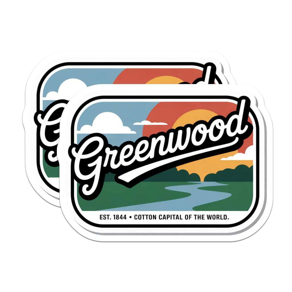 (2 Pack) Greenwood Mississippi Magnets - Hometown Souvenir - Fridge Magnets Decor - 5" On Longest Side - Premium Magnet - for Cars, Refrigerators, Toolboxes, Lockers - Made in USA - MAG18553