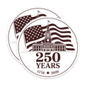 (2 Pack) 250 Years Independence Hall Magnets - American History 1776-2026 - Patriotic Decor - Philadelphia Souvenir - 5 Inches On Longest Side - Thick Durable Magnet - Made in USA - MAG38540