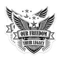(2 Pack) Patriotic Freedom Magnets Magnets - Eagle Illustrated - Military Appreciation - 5" On Longest Side - Made in USA - Sticks to Refrigerators & Metal Surfaces - MAG9067