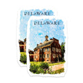 (2 Pack) Delaware State Stickers - Old State House - Travel Souvenir Decals - 5" On Longest Side - Sticks to Smooth Flat Surfaces - Made in USA - BMCS17840