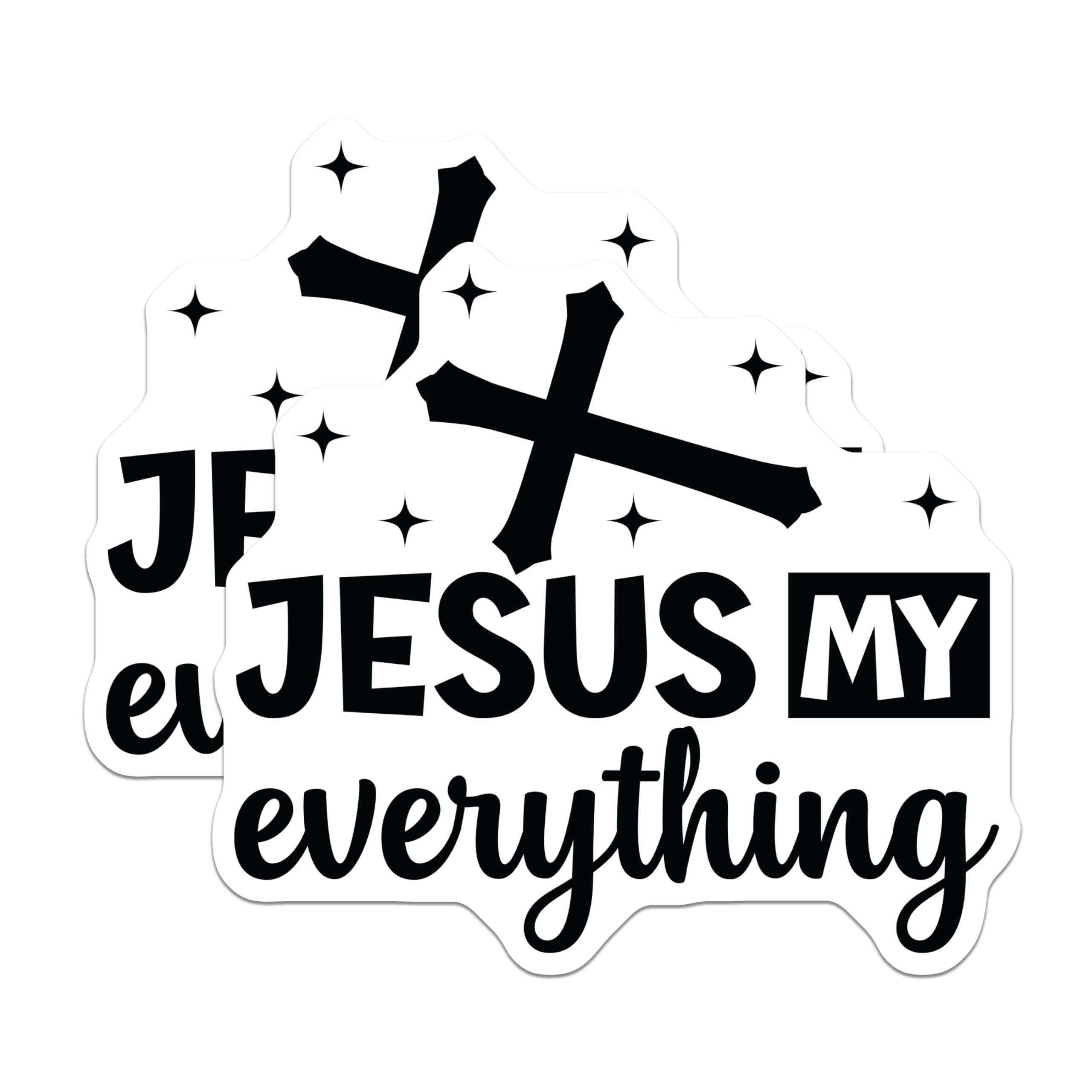 (2 Pack) Jesus My Everything Magnets - Christian Faith Decor - Inspirational Religious Gifts for Believers - 5 Inches On Longest Side - Thick Durable Magnet - Made in USA - MAG27485