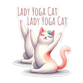 (2 Packs) Lady Yoga Cat Magnets - Magnets - 5 Inches On Longest Side - Premium Magnet - for Fridges, Toolboxes, Cars - Made in USA - MAG2429