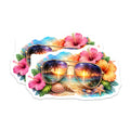 (2 Pack) Tropical Sunset Beach Magnets - Coastal Home Decor - Vacation Souvenir - Summer Vibe Fridge - 5 Inches On Longest Side - Thick Durable Magnet - Made in USA - MAG36188