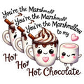 (3 Pack) Hot Chocolate Decals - Marshmallow Love - Cute Laptop Decals - 3 Inches On Longest Side - Easy Peel & Apply - Made in USA - 3MCS2306